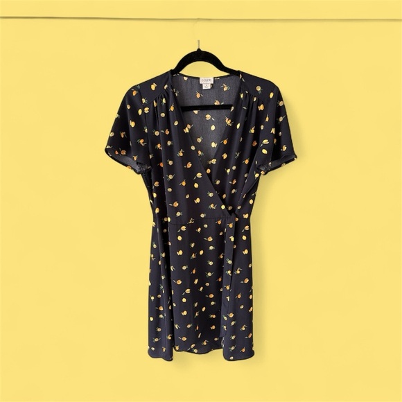 J Crew Navy lemon 🍋 Wrap Dress - Picture 2 of 8